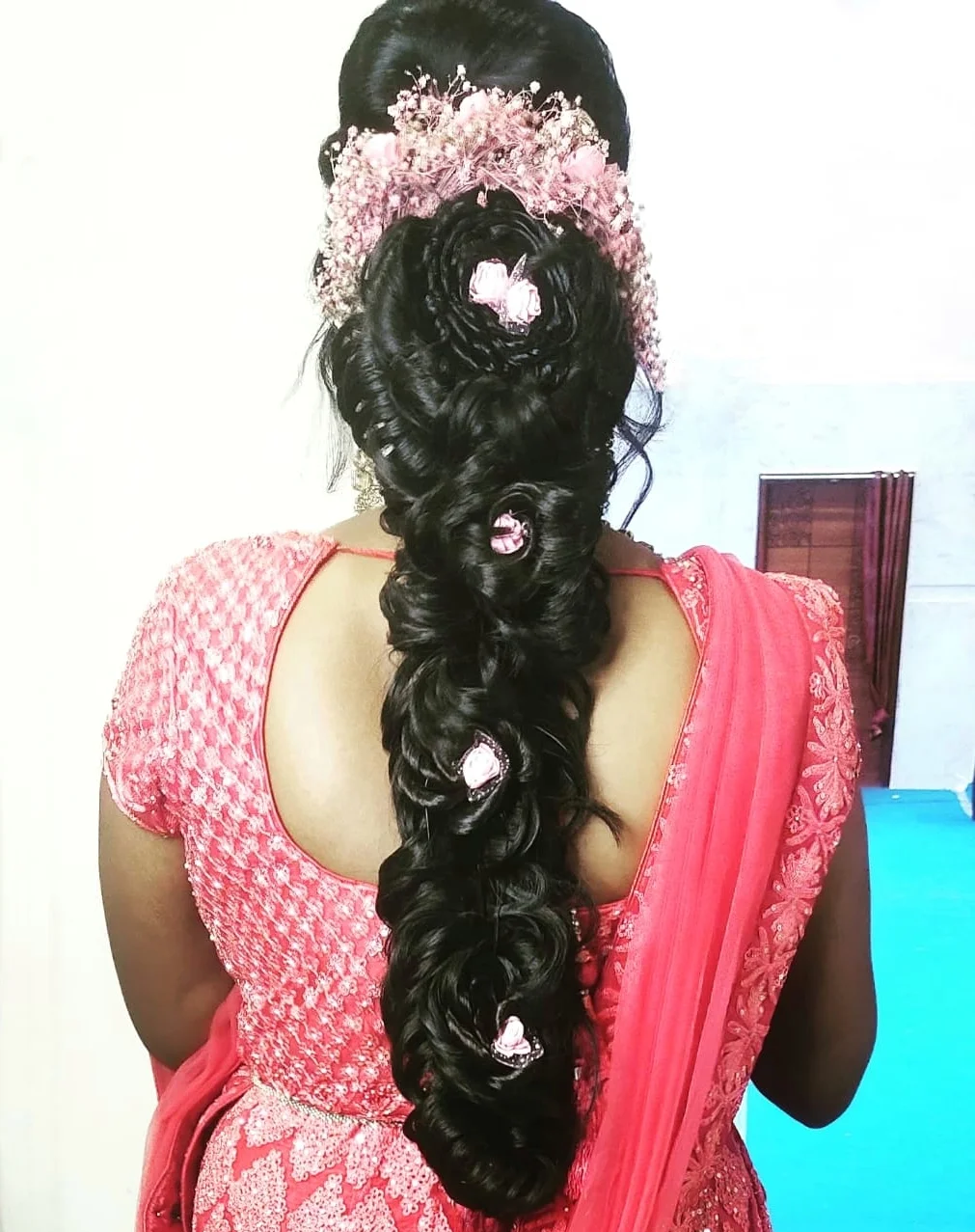 image of a bride with stylish hair-do by Srihayaas Bridal Studios